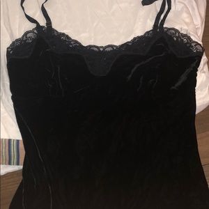 Black lingerie velvet top